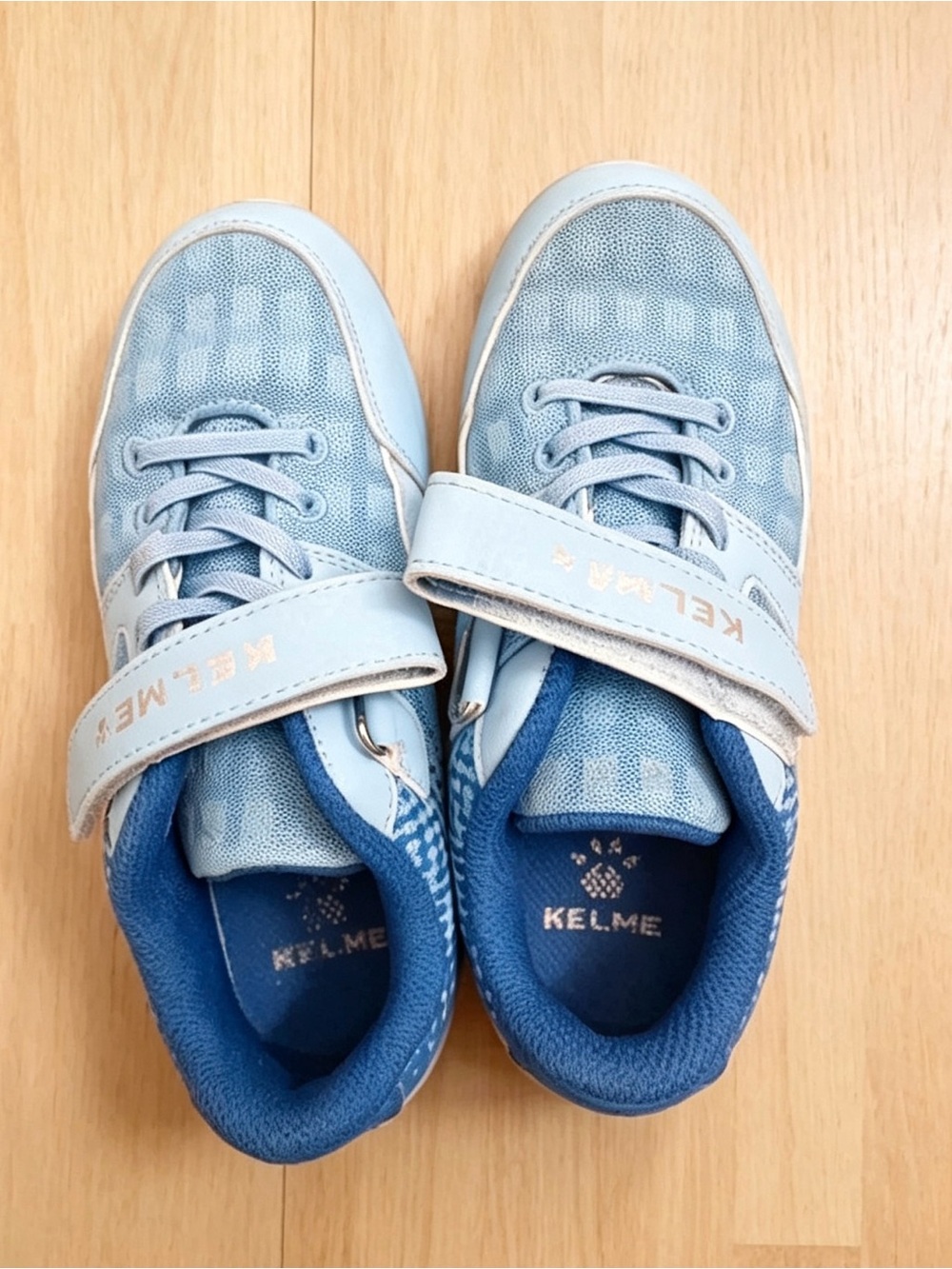 KELME Kids' Light Blue Velcro Athletic Sneakers